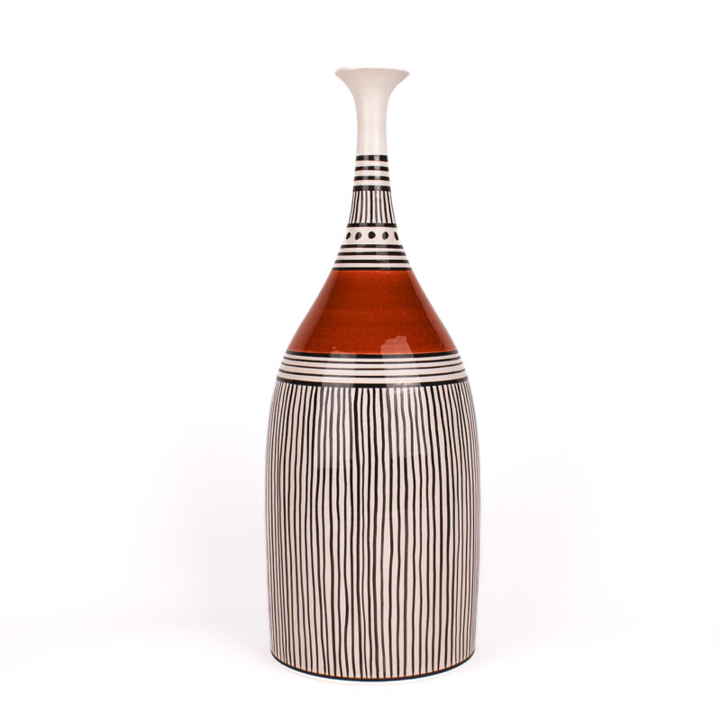 African Handmade Ceramic Table Vase