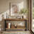 Solid Wood Live-Edge Console Table, Farmhouse 63-Inch Narrow Long Sofa Table-982301452