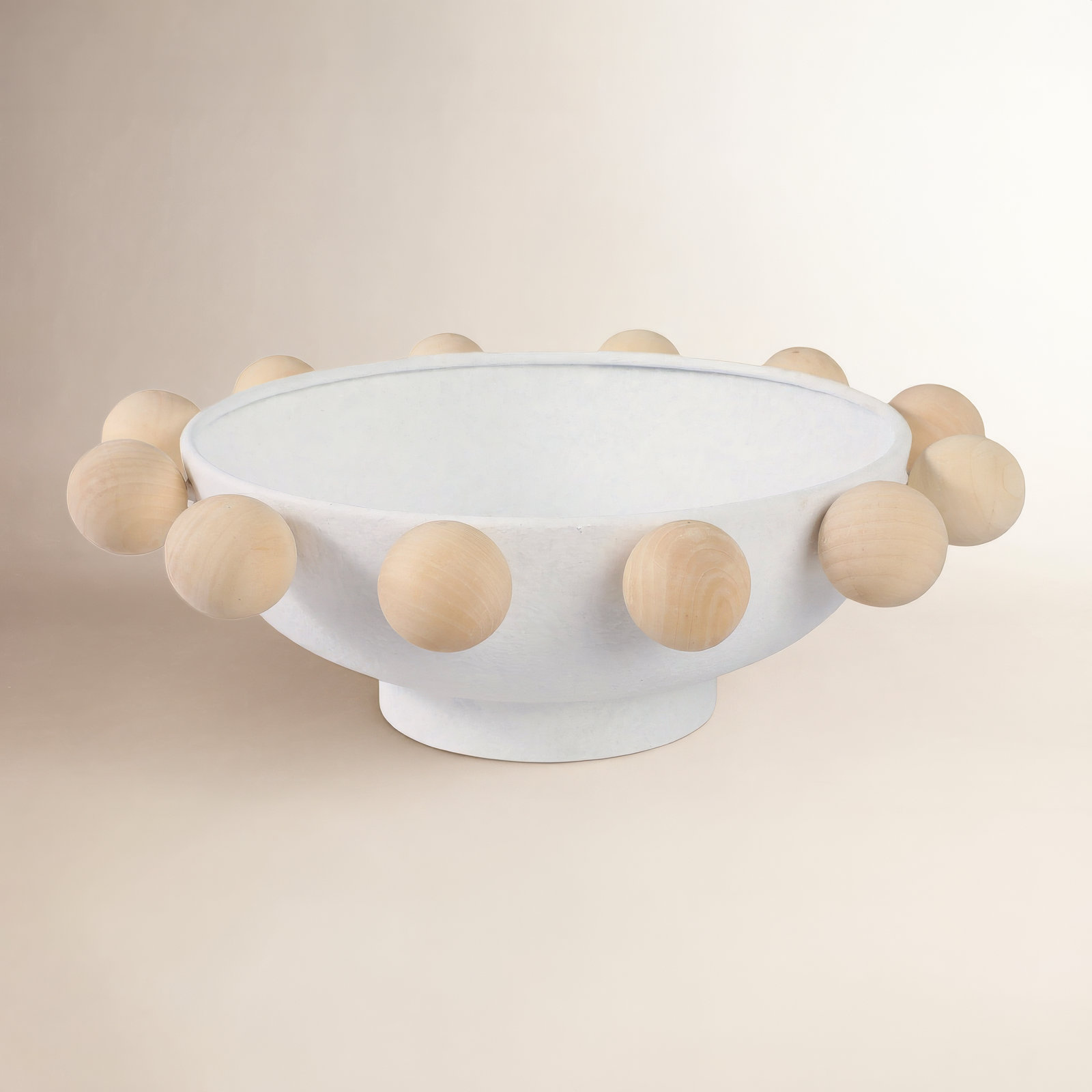 Handmade Wood Decorative Bowl 1, White