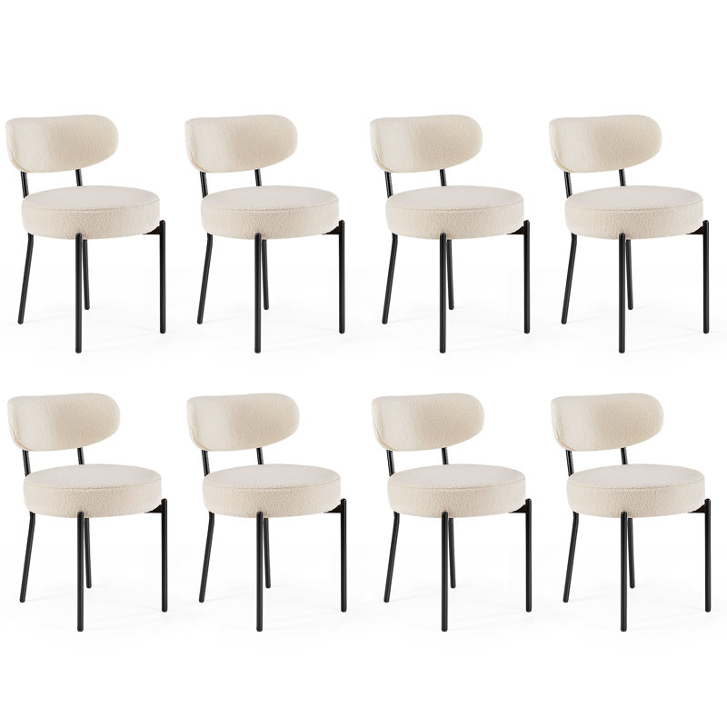 20 " H Upholstered Metal Accent, White