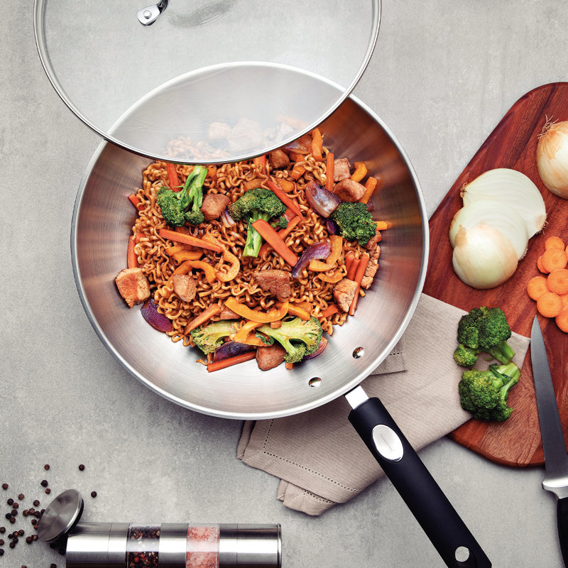 Tramontina Stainless Steel Wok with Lid