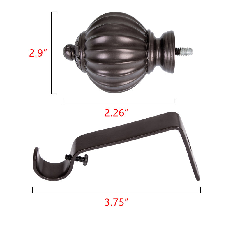 Spalding 3/4" Diameter Adjustable Width Curtain Rod, 28" - 48", Oil Rubbed Bronze