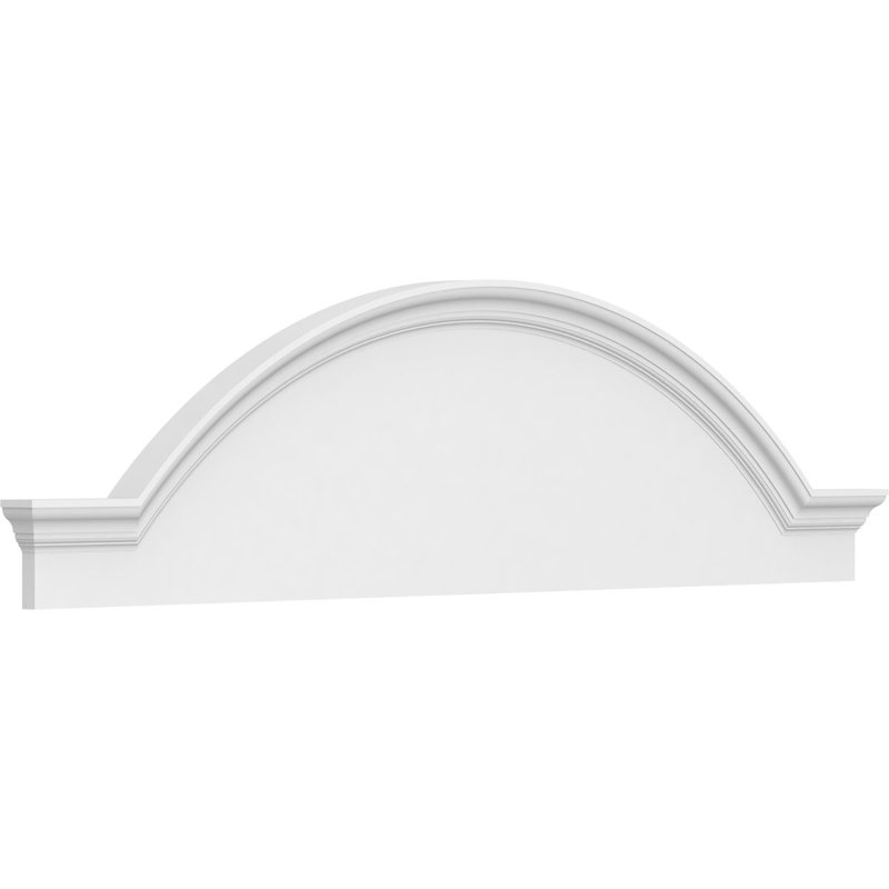 68"W x 18"H x 2-1/2"P Segment Arch W/ Flankers Smooth Architectural Grade PVC Pediment, 18" H  x 68" W  x  2-1/2" D