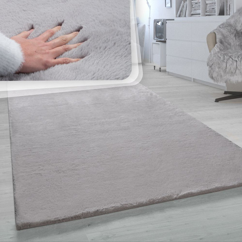 Britton Solid Colour Shag Area Rug, Rectangle 160 x 230cm