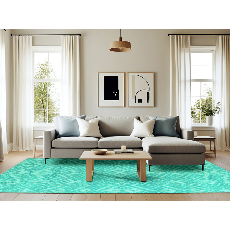 Mackena Performance Chevron Indoor Rug, Rectangle 6' x 9'