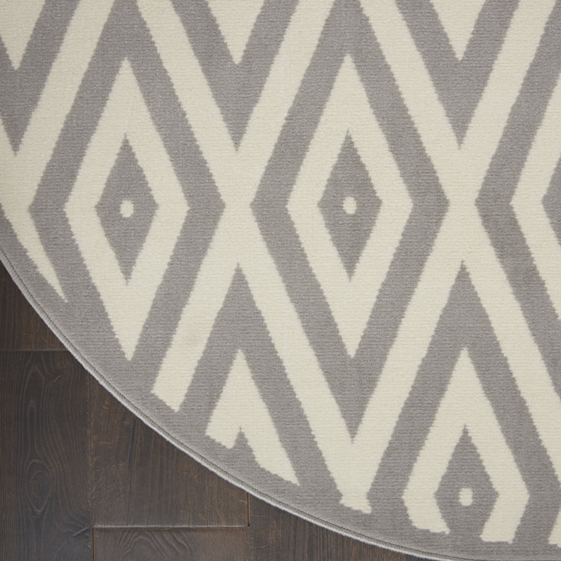 Horley Geometric Indoor Rug, Round 5'3"