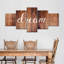 «Dreams And Ambitions Quotes Dream», impression sur bois rustique 5 pièces-109469327