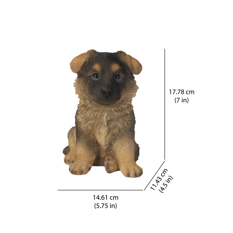 Statue de chiot berger allemand assis