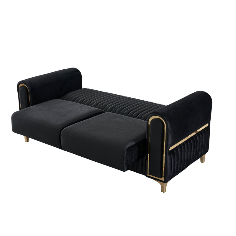 Causeuse convertible en tissu de velours Melody