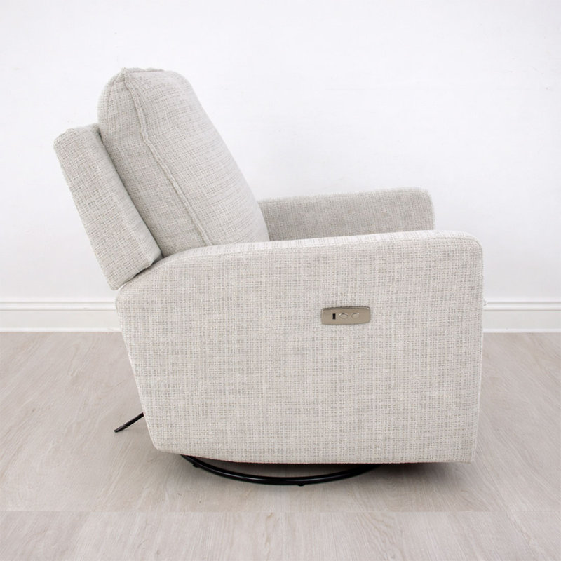 Rachel Power Swivel Rocking Chair, Pearl