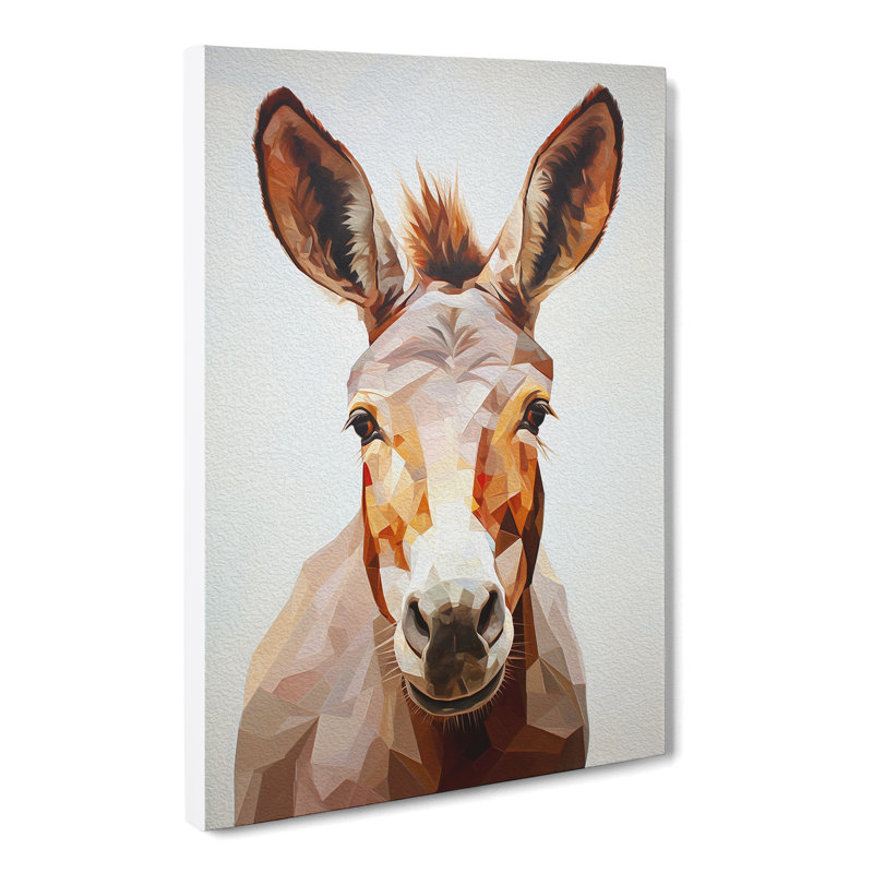 Donkey Geometric - Wrapped Canvas, 60cm H x 40cm W x 3cm D