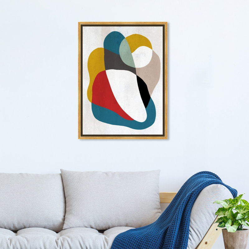 «Lovely Weather» par Oliver Gal, Toile avec cadre flottant or, H 21,5 po x l 17,5 po x P 1,75 po