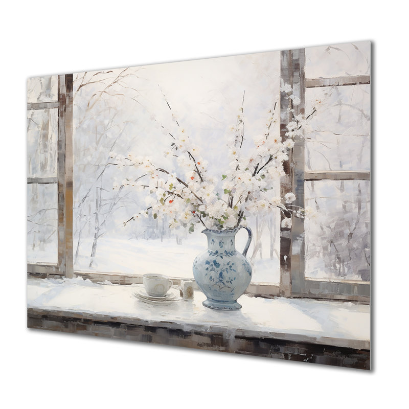 «Snow by the Winter Window View 4 - Japon», art mural en métal MT134870, H 30 po x l 40 po x P 1,5 po