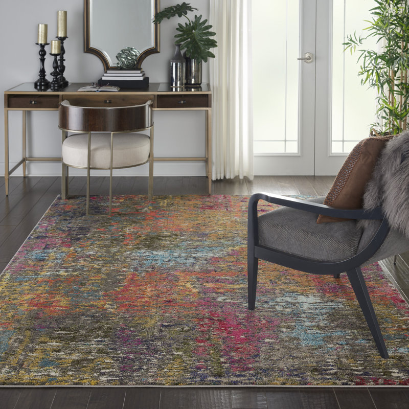 Abstract Indoor Rug, Rectangle 6'7" x 9'7"