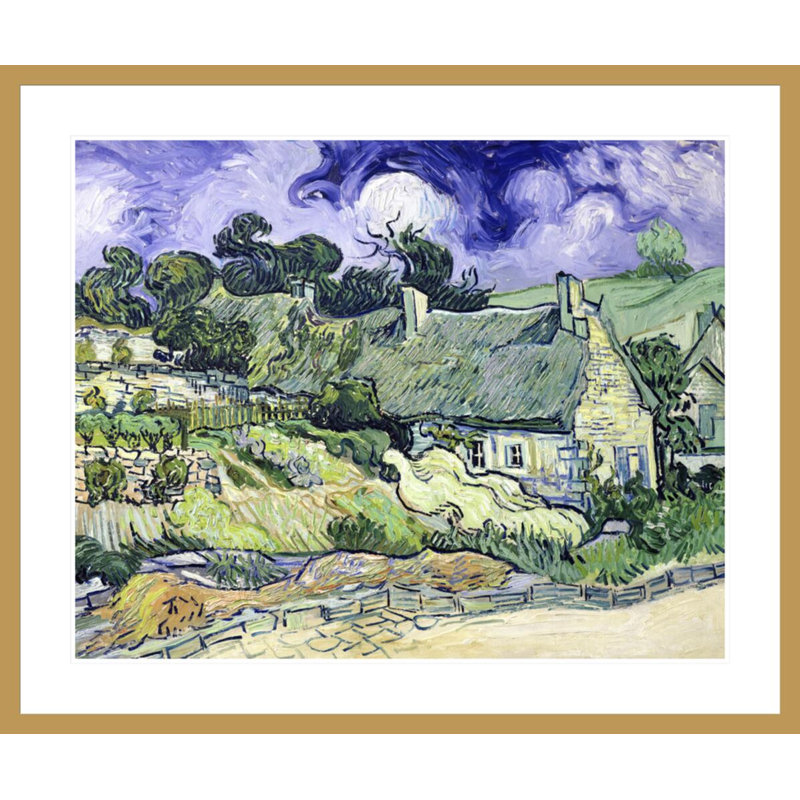 Chaumières à Cordeville Auvers-sur-Oise par Vincent van Gogh, impression giclée encadrée, H 33,5 po x l 40,09 po