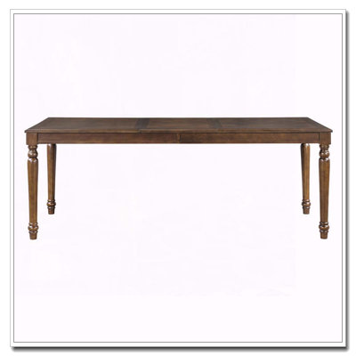 Table de salle à manger rectangulaire traditionnelle avec plateau en bois et pieds tournés