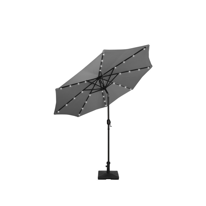 Parasol de marché éclairé 108 po x 108 po Pierrpoint, Gris