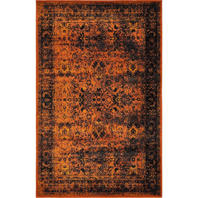 Tapis oriental majestueux noir