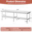 Table de préparation et de travail en acier inoxydable avec tablette et pieds réglables, L 108 po x l 30 po-121551211