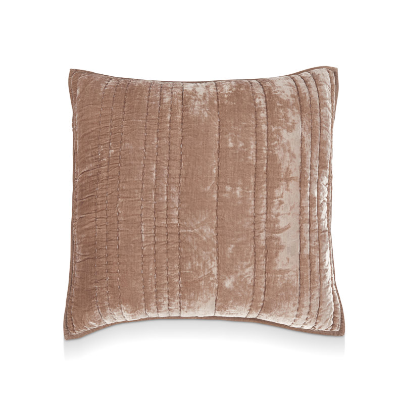Seville Woven Pick Stitch Velvet Fabric Sham, Euro, Desert Taupe
