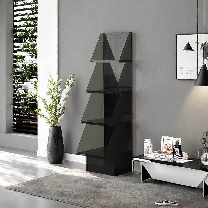 Une bibliothèque au design unique et tendance,  (4 tablettes) H 59 po x l 15,7 po x P 11,8 po, Noir