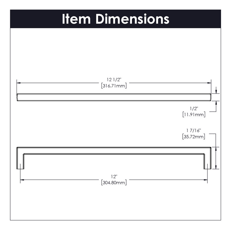 Coventry Center Appliance Pull, 12", 0.5", Brushed Golden Brass