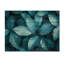 Feuilles décoratives monochromes bleu sarcelle II - feuilles, décoration murale en bois - sur bois de pin naturel-760696788