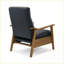 Fauteuils inclinables, fauteuil inclinable moderne avec accoudoirs en bois - Bleu marine | Bleu | Similicuir