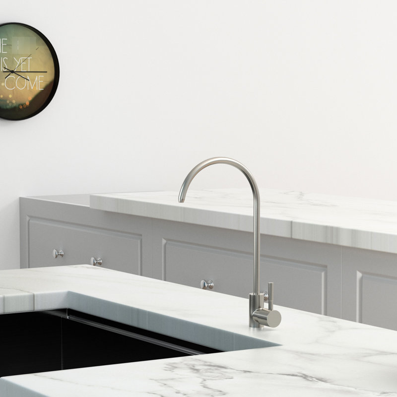 Robinet de cuisine en nickel brossé avec distributeur de savon - Acier inoxydable 304, conception moderne, antirouille, installation sans effort, goutte à goutte, débit de 1,75 gallon par minute, lavabo sur comptoir en rouille forte, corrosion