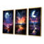 «Blue and Pink Astral Walk To The Moon I», ensemble de 3 impressions sur art mural-651323894-651323892