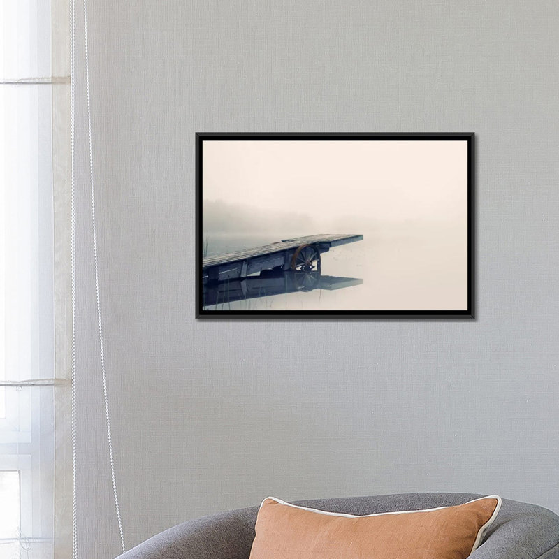 « misty matin », impression sur toile, H 18 po x l 26 po x P 1,5 po, Toile avec cadre noir, Pas de tapis