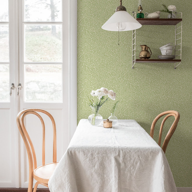 Cahterine 10.05m x 53cm Wallpaper Roll, Light Green