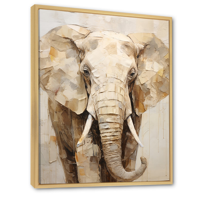 Gentle Elephant Giants I sur impression sur toile, Cadre naturel flottant, H 32 po x l 24 po x P 1 po