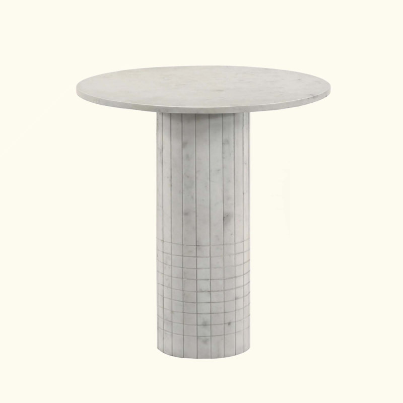 Table de bout ronde en marbre véritable
