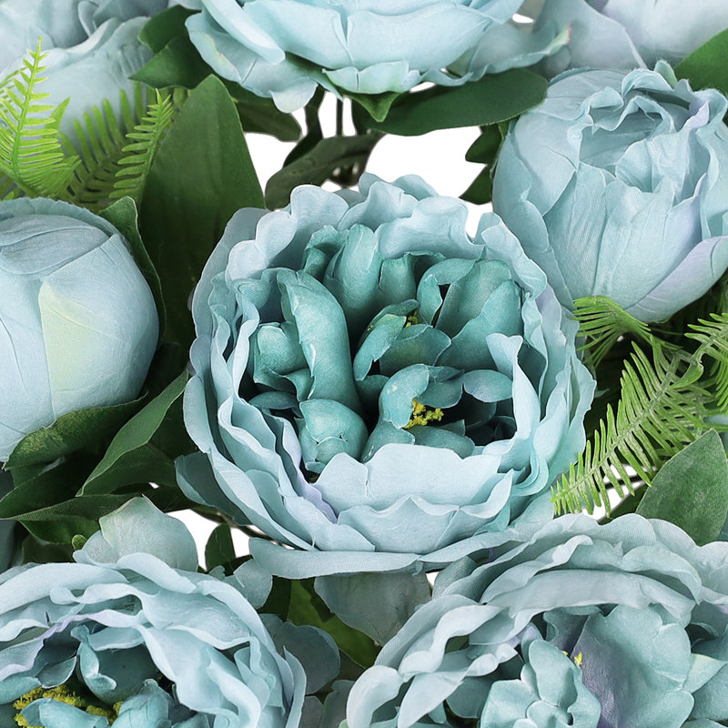 Tiges de pivoines, Bleu