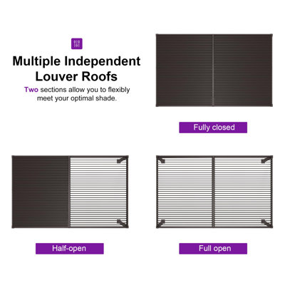 Purple Leaf Bronze Aluminum Louvered Pergola with Lights