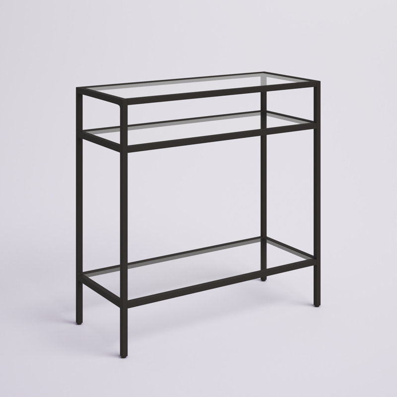Table d'appoint rectangulaire Gibbs de 61 cm de large en bronze noirci, Bronze noirci