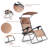 Outdoor Folding Recliner Lounge Chair with Shade Canopy And Cup Holder-1873430499