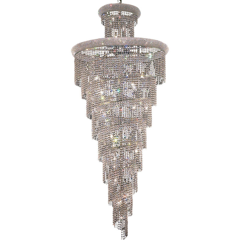 Lustre spirale doré clair 32 lumières Elegant Lighting, Coupe royale, Or