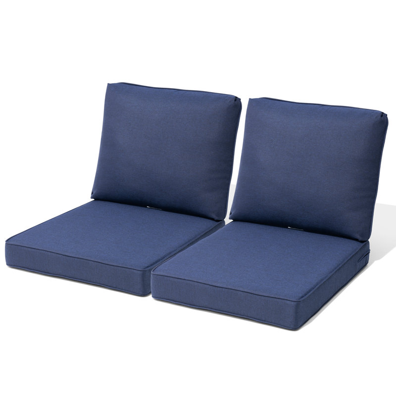 Outdoor Deep Seating Cushion Set, 2, Black/White