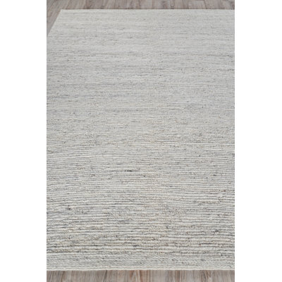 Exquisite Rugs Sorrento Handmade Handloomed New Zealand Wool Light Gray Area Rug