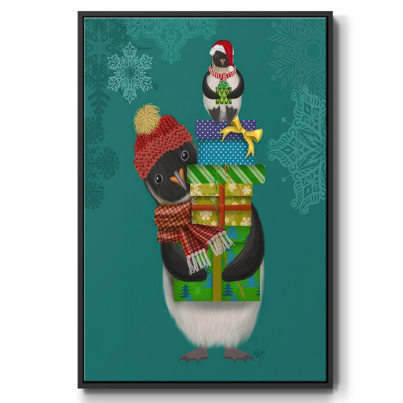 Cadeaux de Noël pingouin, Noir, H 25 po x l 17 po x P 1,5 po