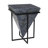 Teak Wood Handmade Mosaic Pyramid Geometric Side End Gray Accent Table with Black Metal Stand