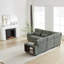 Canapé modulaire convertible en 5 avec accoudoirs et porte-gobelet en L pour salon, chambre à coucher, salon, espace de projection et espace moderne-418009562