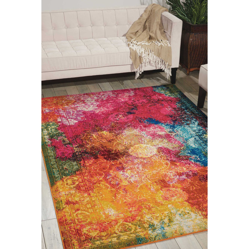Abstract Indoor Rug, Rectangle 3'11" x 5'11"