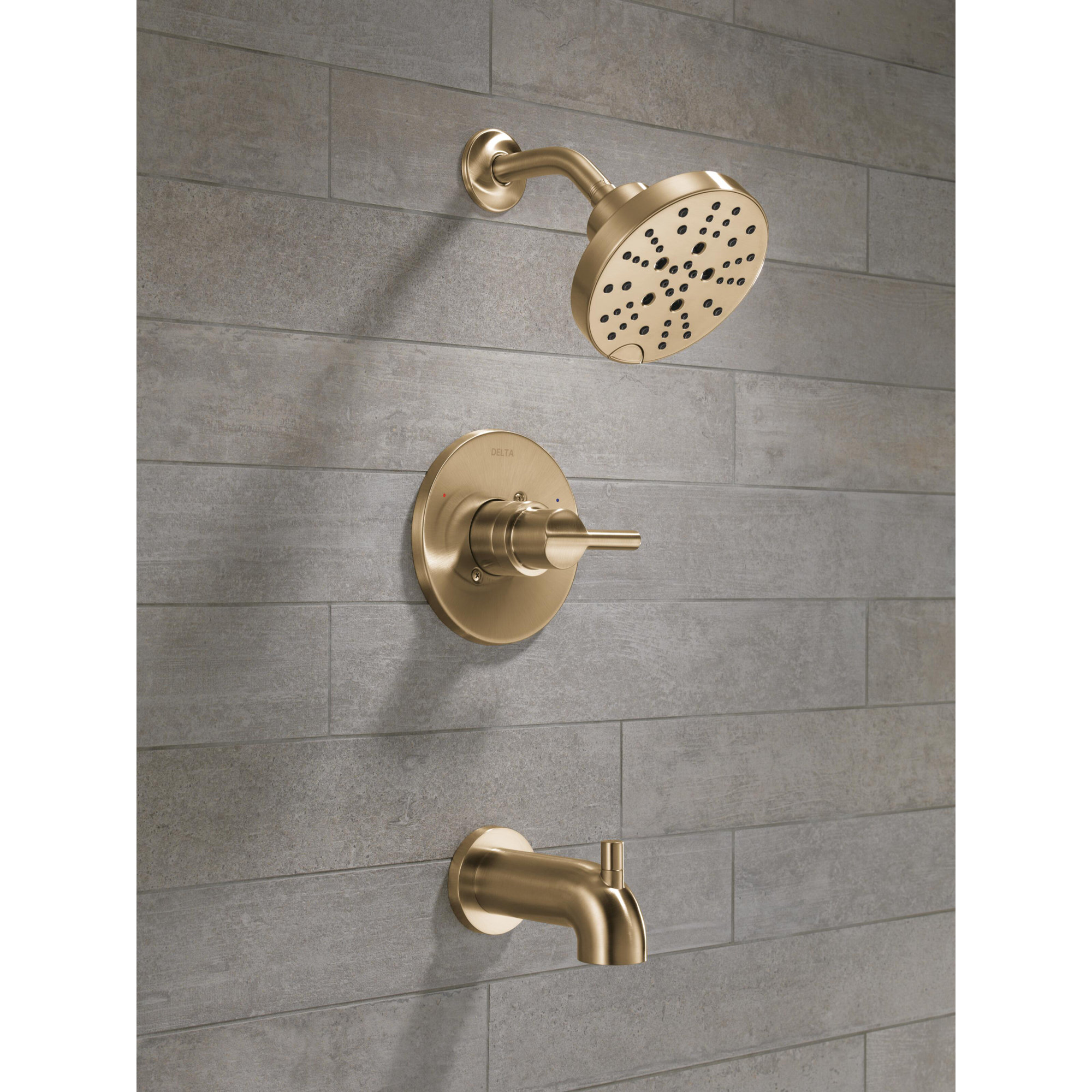 Nicoli Single-Function Tub Shower Faucet Set, Shower Trim Kit with H2Okinetic Shower Head and Valve, Champagne Bronze