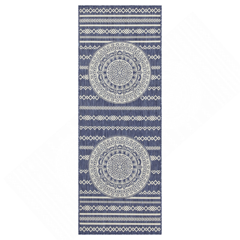 Pavillon de jardin bleu 7 pi 10 po X 10 pi 3 po Tapis intérieur / extérieur, Rectangle 7 pi 10 po x 10 pi 3 po