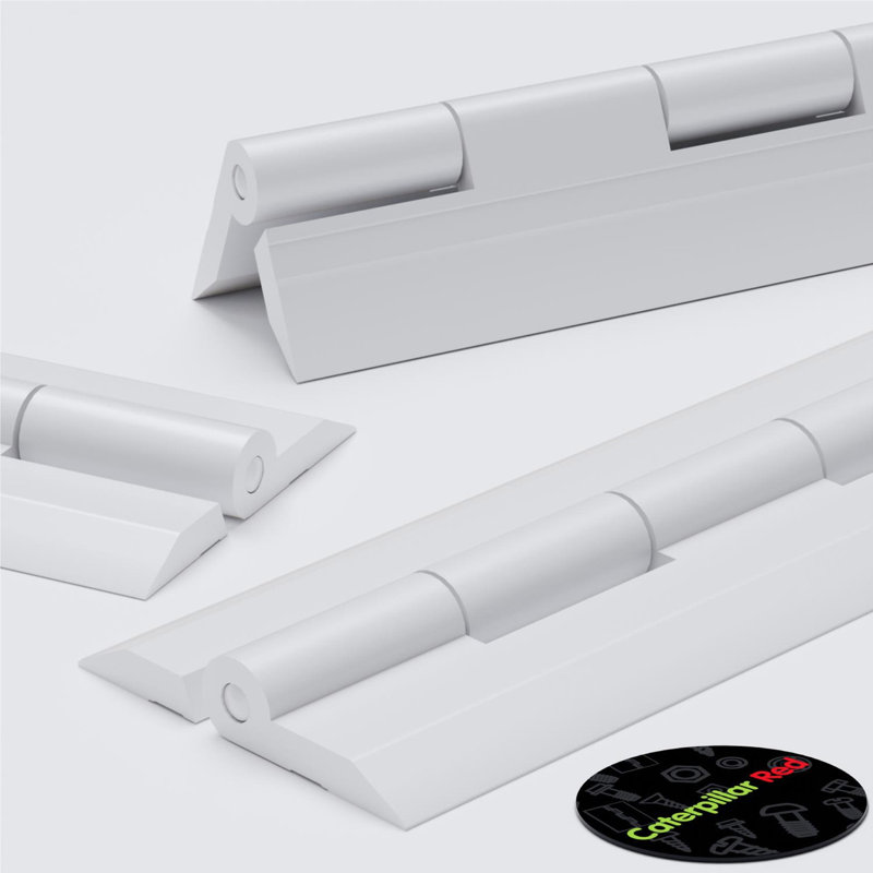 3x White Acrylic Piano Hinges 150 mm, Continuous Plastic Hinges