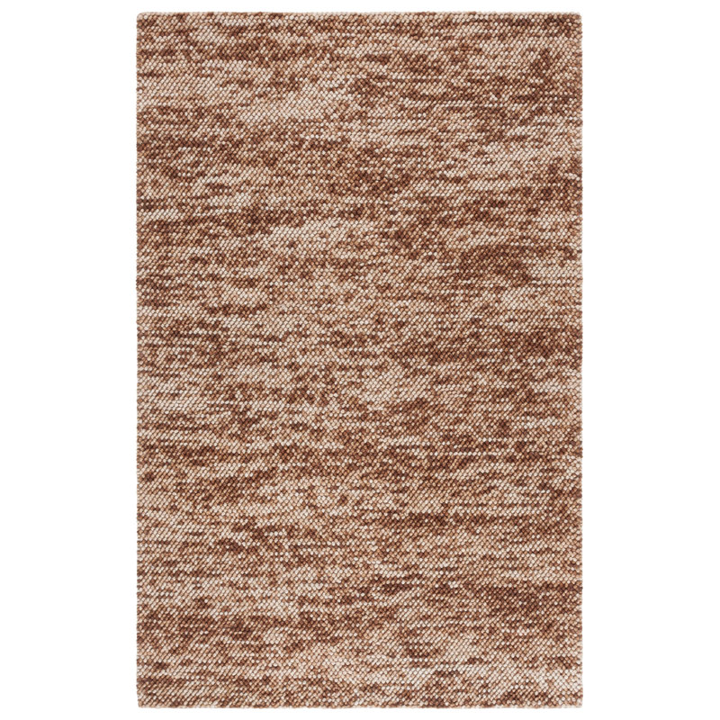 425 Handwoven Wool/Cotton/Polyester No Pattern Indoor Use Only Rug in Rust/Brown, Rectangle 3' x 5'