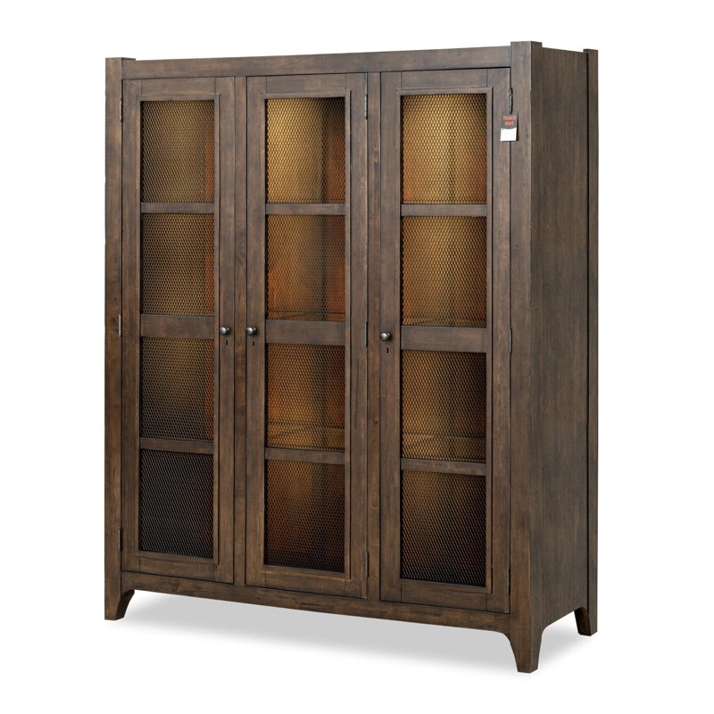 Vitrine en placage de bois massif rustique de 64 po Lake House, Brown